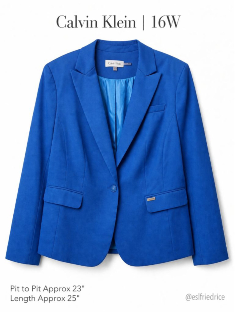 Calvin Klein Royal Blue Women's Blazer Jacket